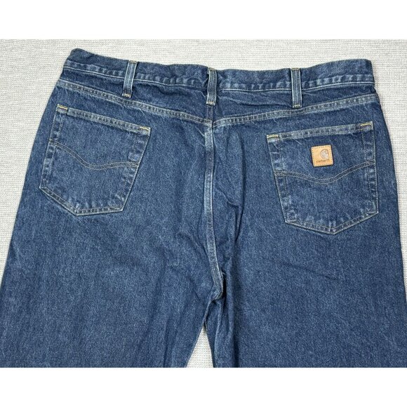 Carhartt Mens Blue Denim Jeans Straight Leg Relaxed Fit High Rise Size 42X32 - Picture 4 of 12